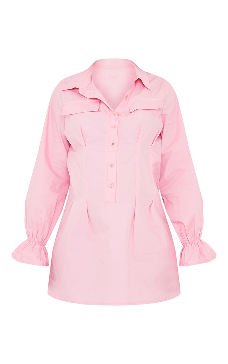 Maternity Pink Utility Shirt Dress image 5