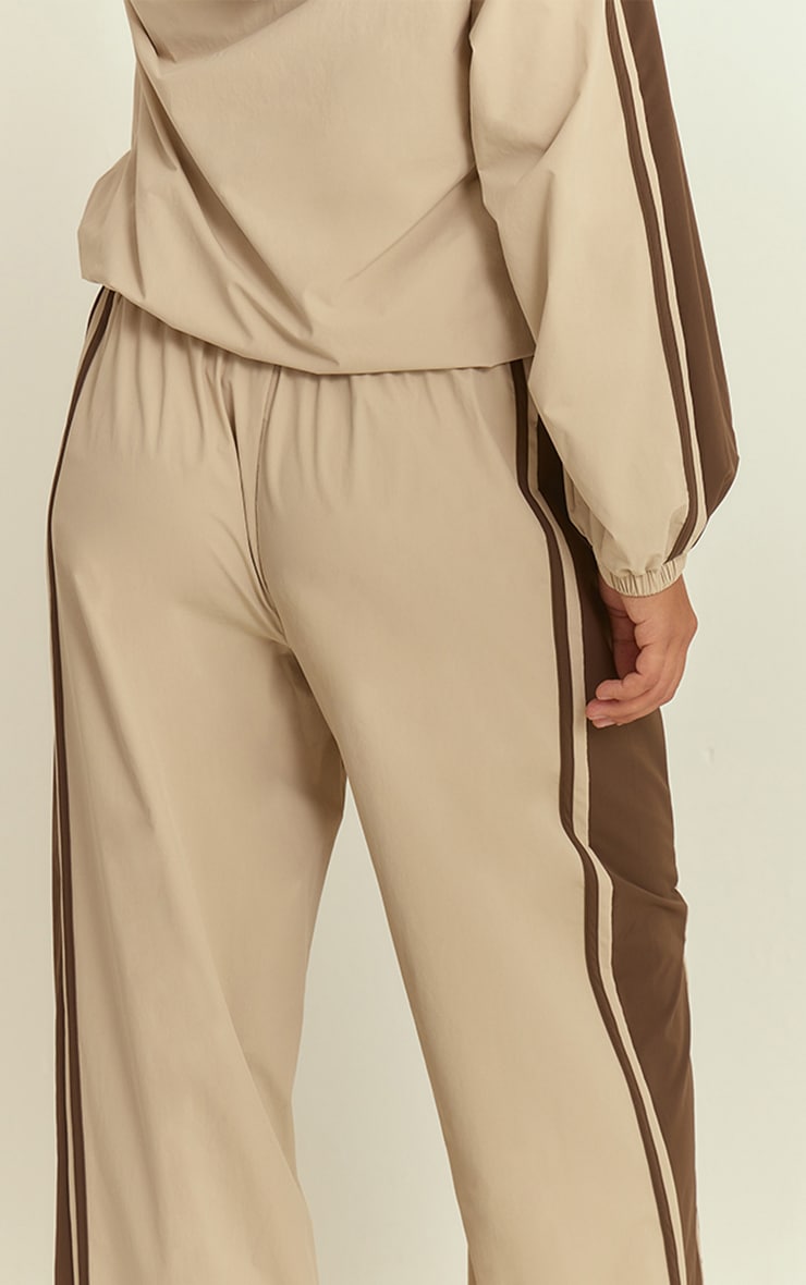 Stone Shell Contrast Stripe Wide Leg Track Pants image 4