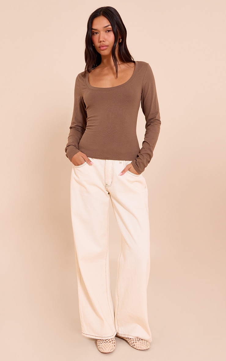 Mushroom Soft Cotton Crew Neck Long Sleeve Top image 3