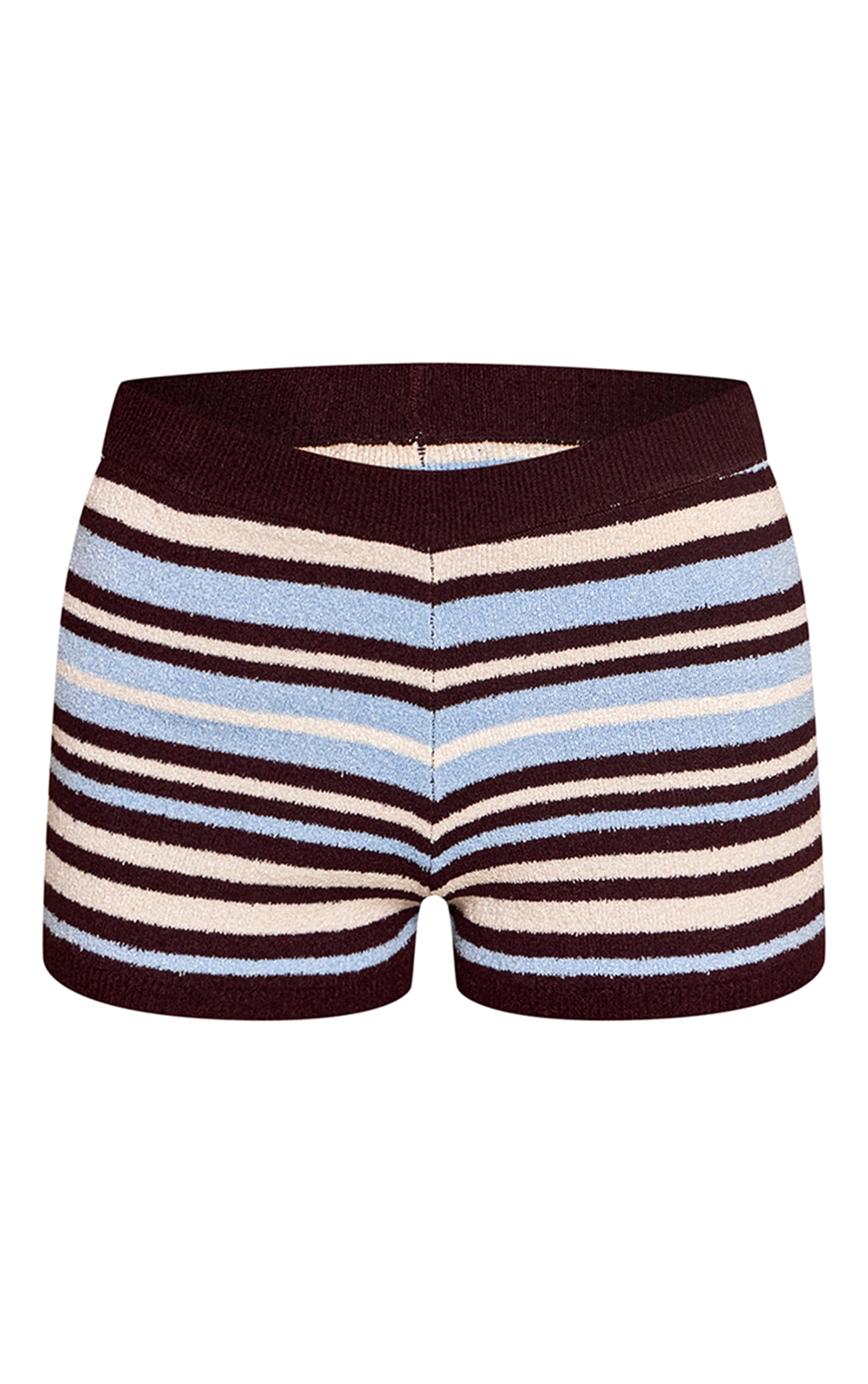 Blue Stripe Towelling Knit Shorts  image 6