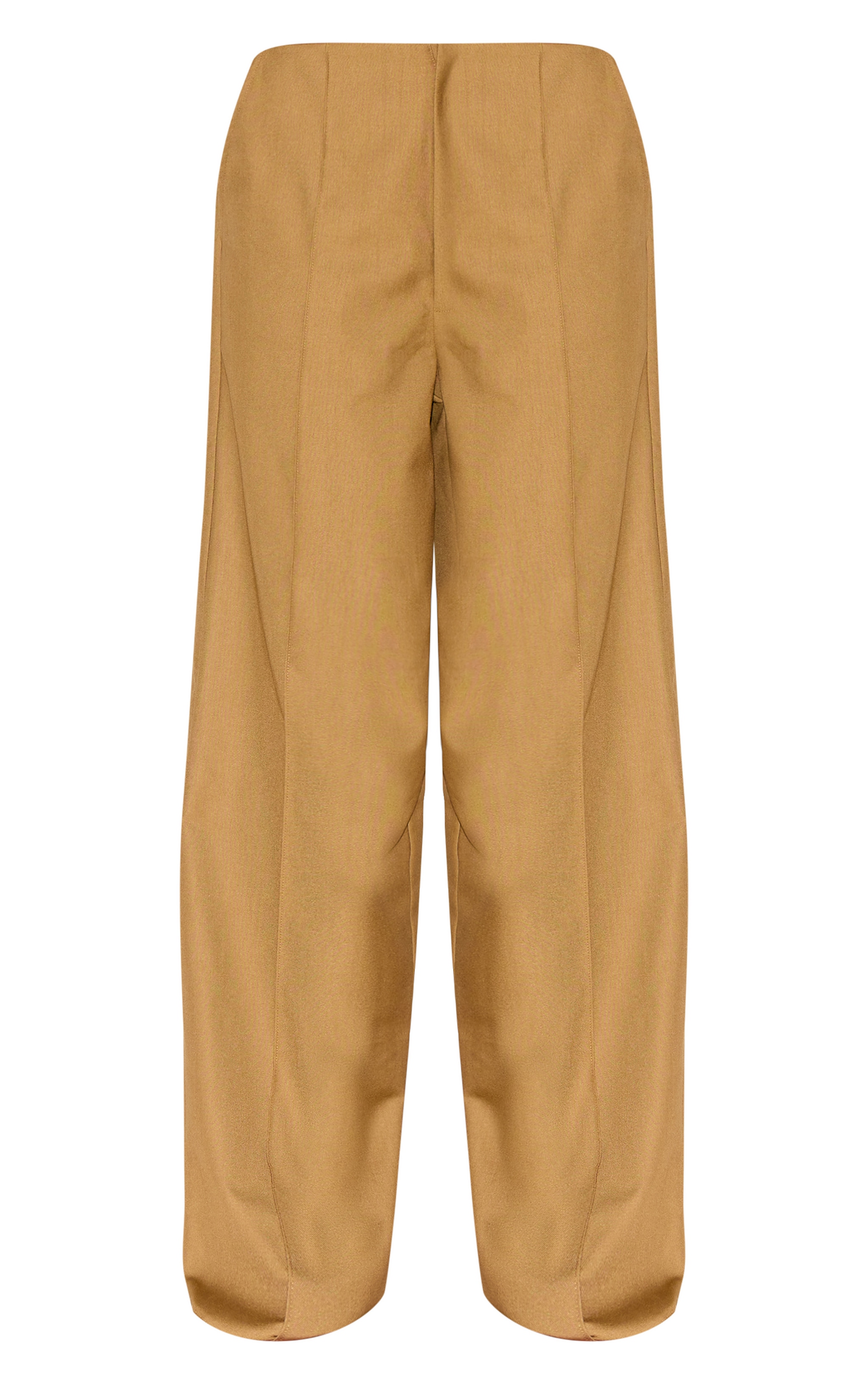 Olive Woven Low Rise Seam Detail Straight Leg Pants image 5