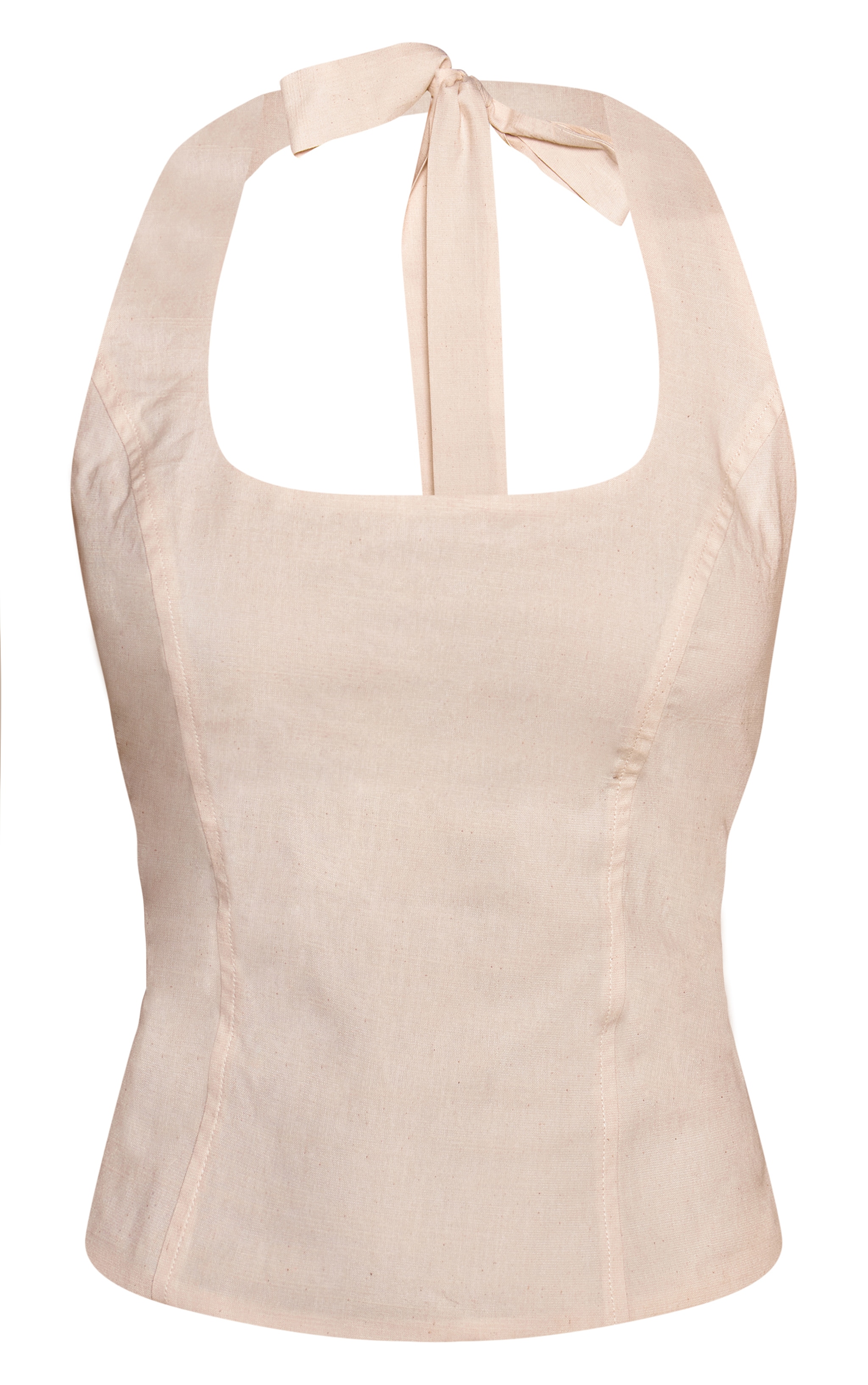 Cream Woven Square Neck Halterneck Cami Top image 5