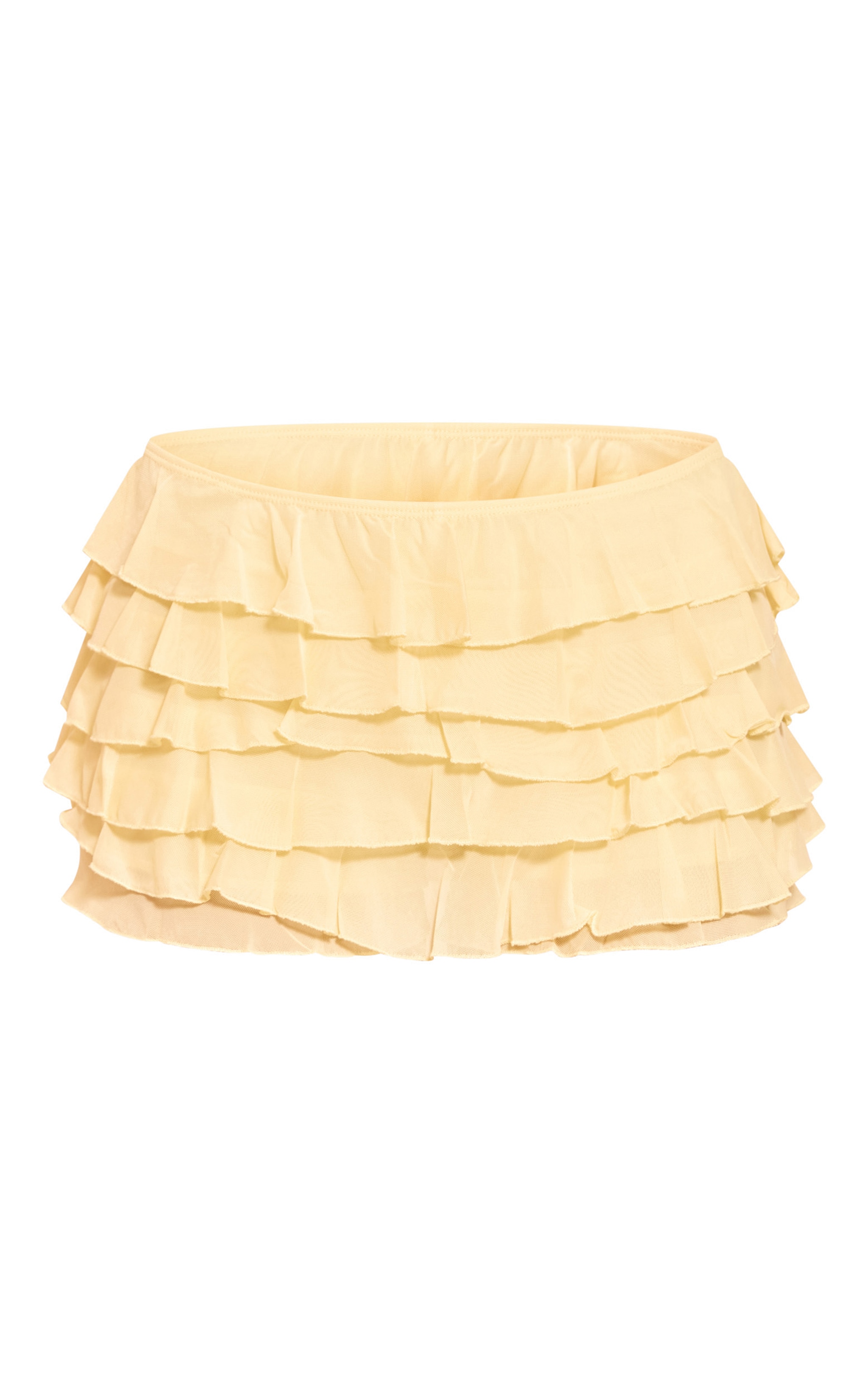 Butter Yellow Mesh Frilly Low Rise Bloomer Shorts image 6