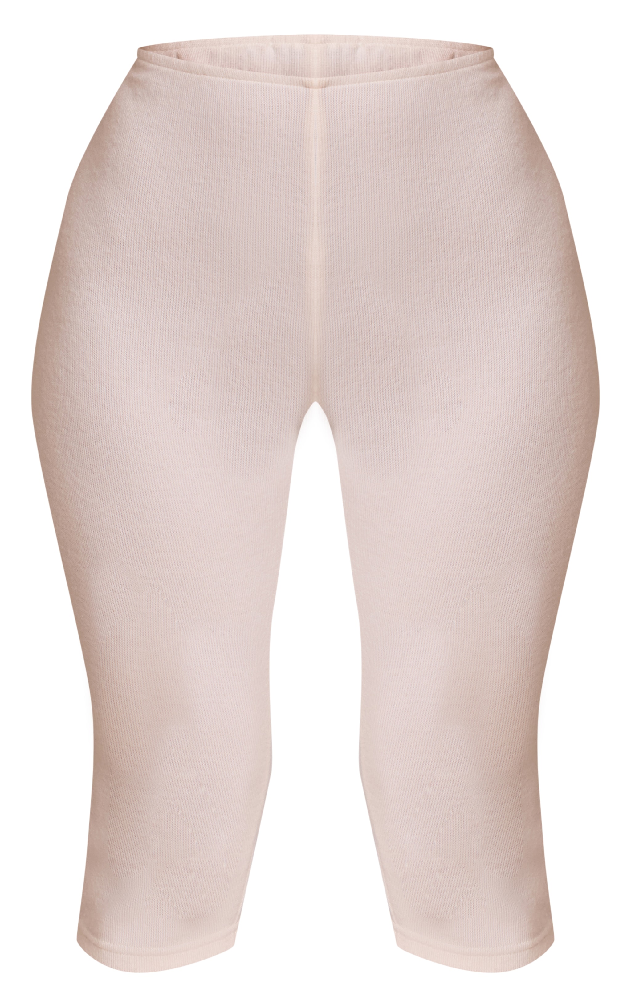 Petite Cream Ribbed Waistband Capri Pants image 5