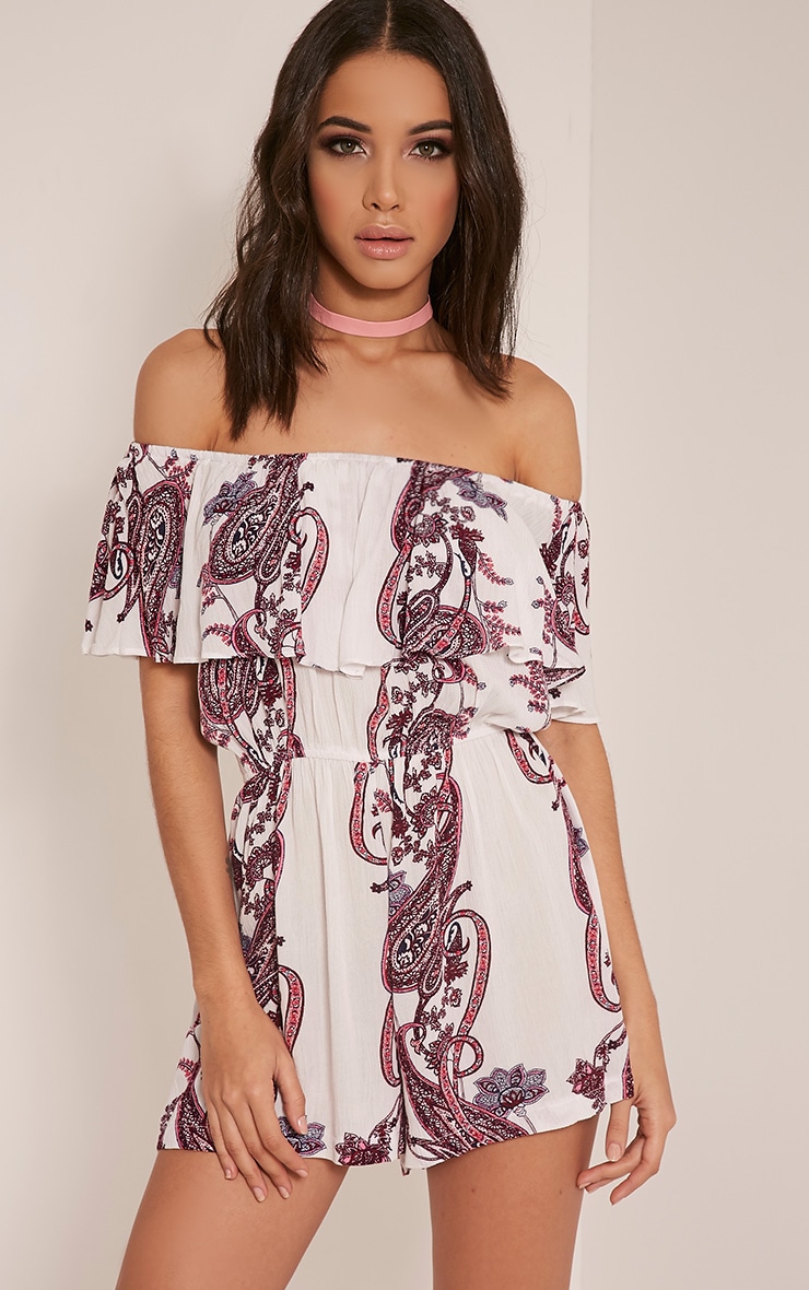 pink bardot playsuit