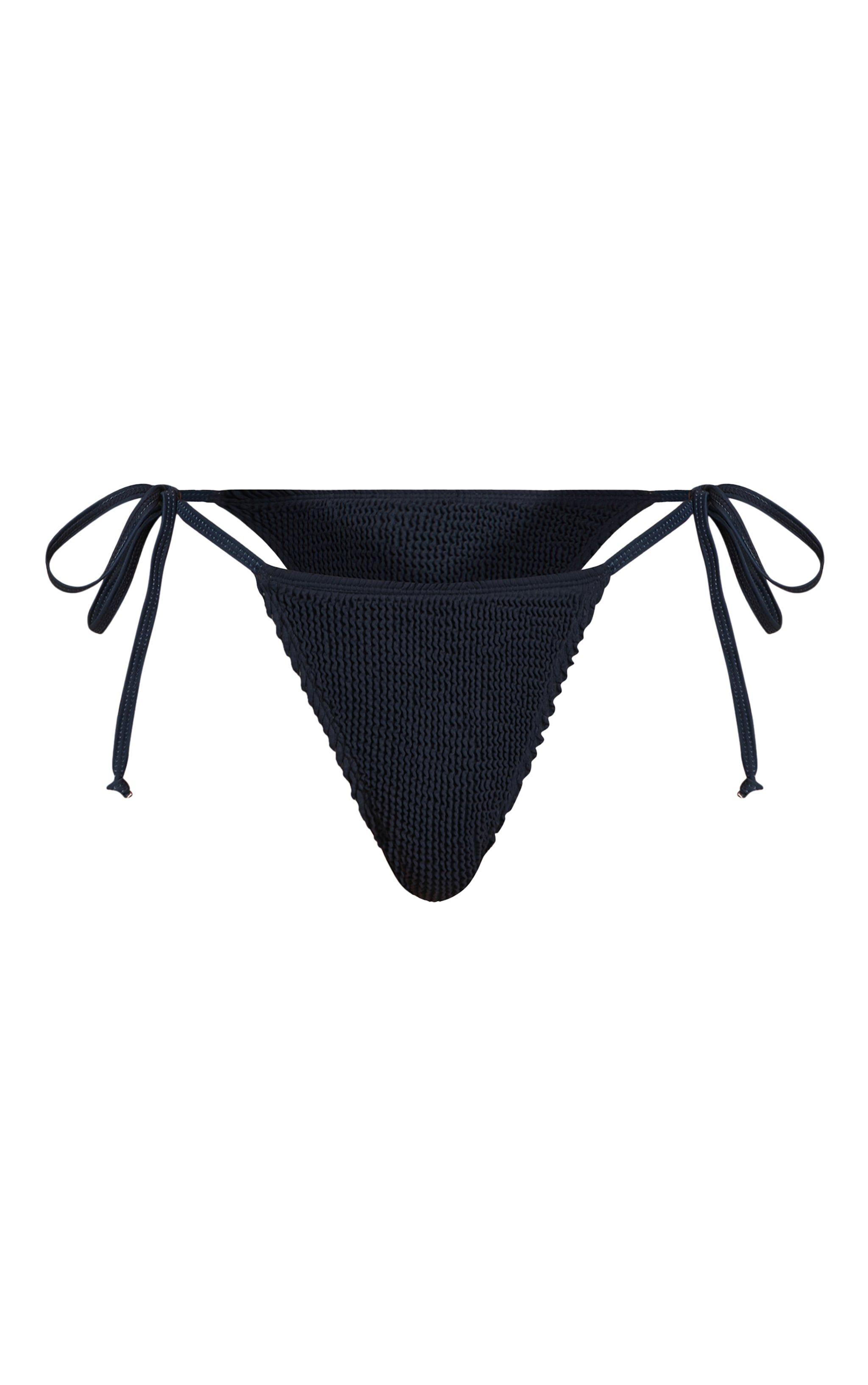 Navy Crinkle Double Tie Side Bikini Bottoms image 1