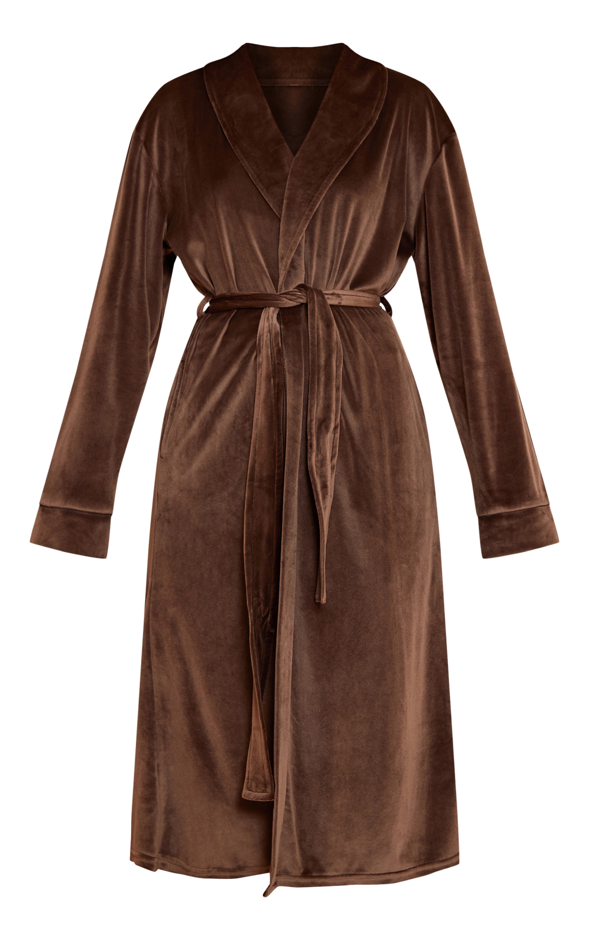 Chocolate Soft Touch Piping Detail Dressing Gown image 5