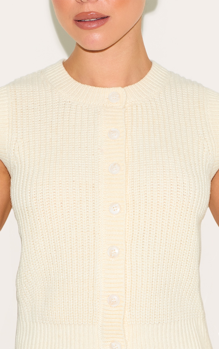 Ecru Chunky Knit Sleeveless Jumper image 4