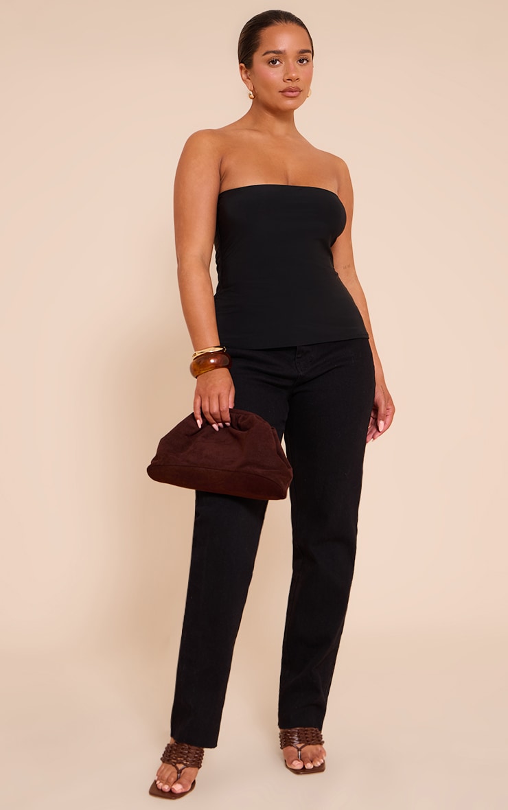Shape Black Slinky Bandeau Long Top image 3