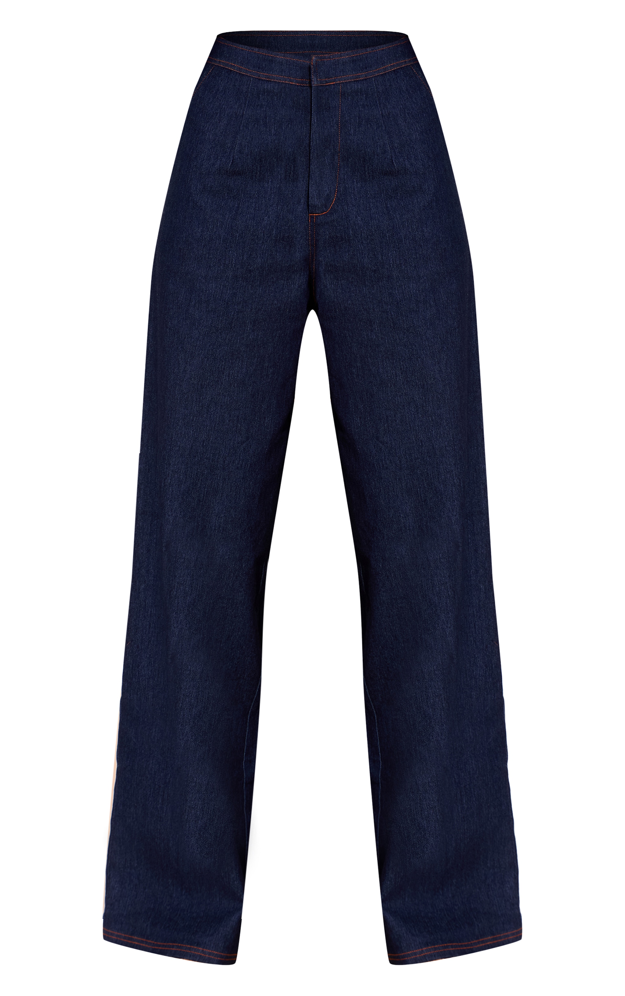 Indigo Blue Chambray Denim Wide Leg Pants image 5