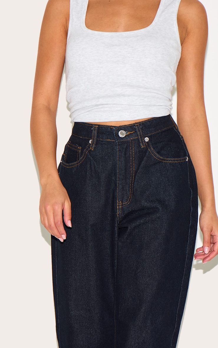 Petite Jean droit indigo foncé à taille haute image 4