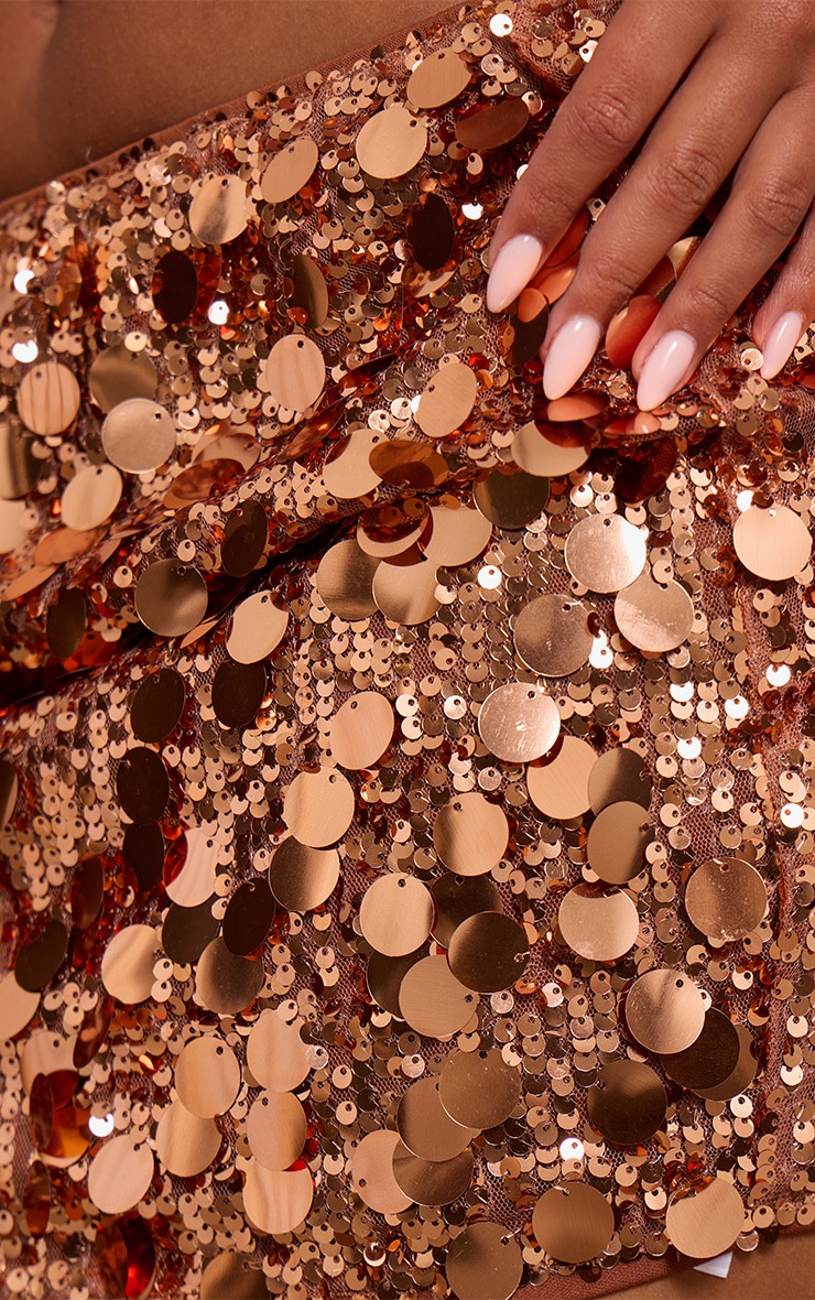 Shape Bronze Disc Sequin Mini Skirt image 5