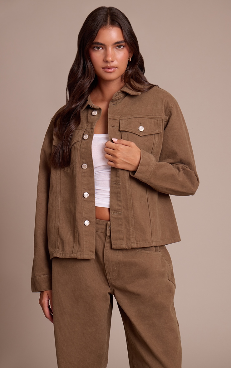 Olive Mid Rise Slouchy Wide Leg Jeans image 4