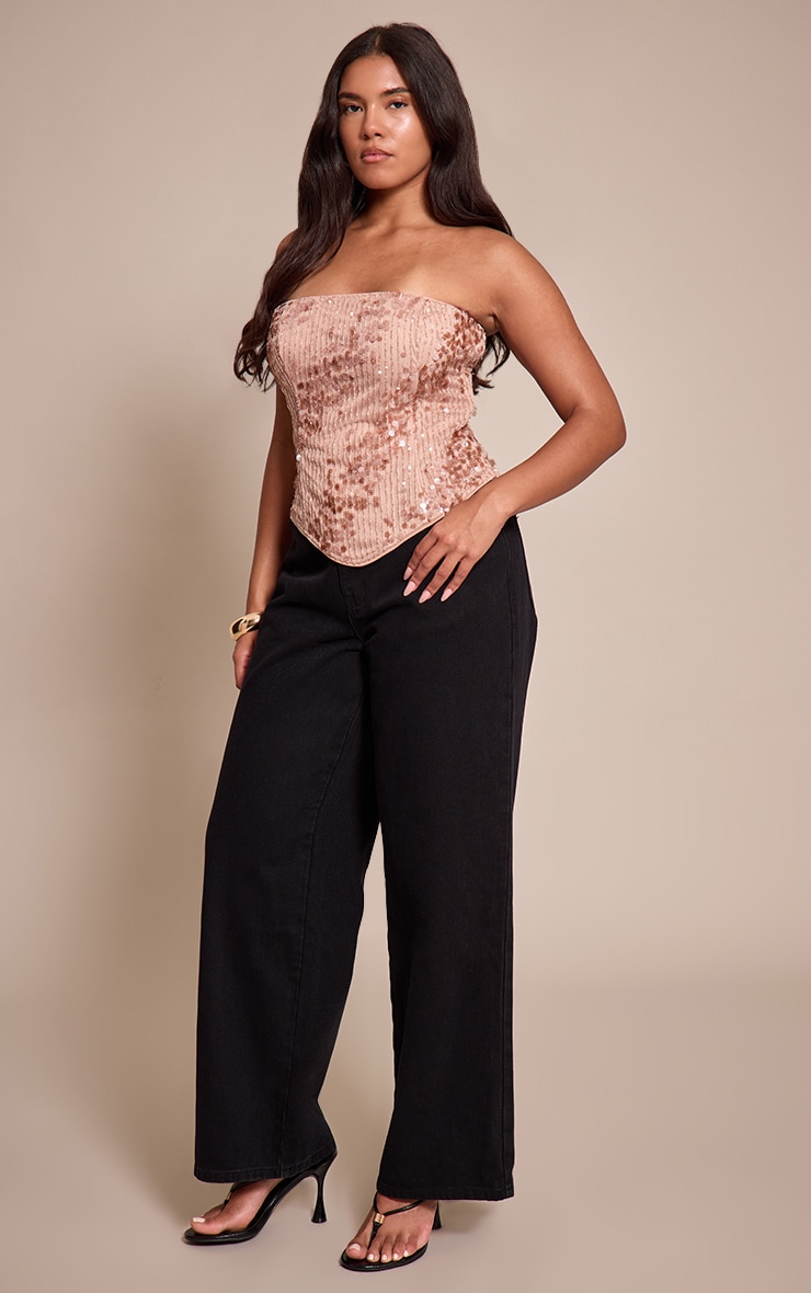 Shape Nude Tonal Sequin Corset Top image 3