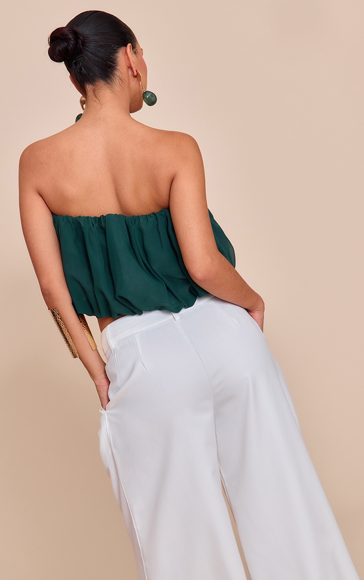 Teal Chiffon Puff Ball Bandeau image 2