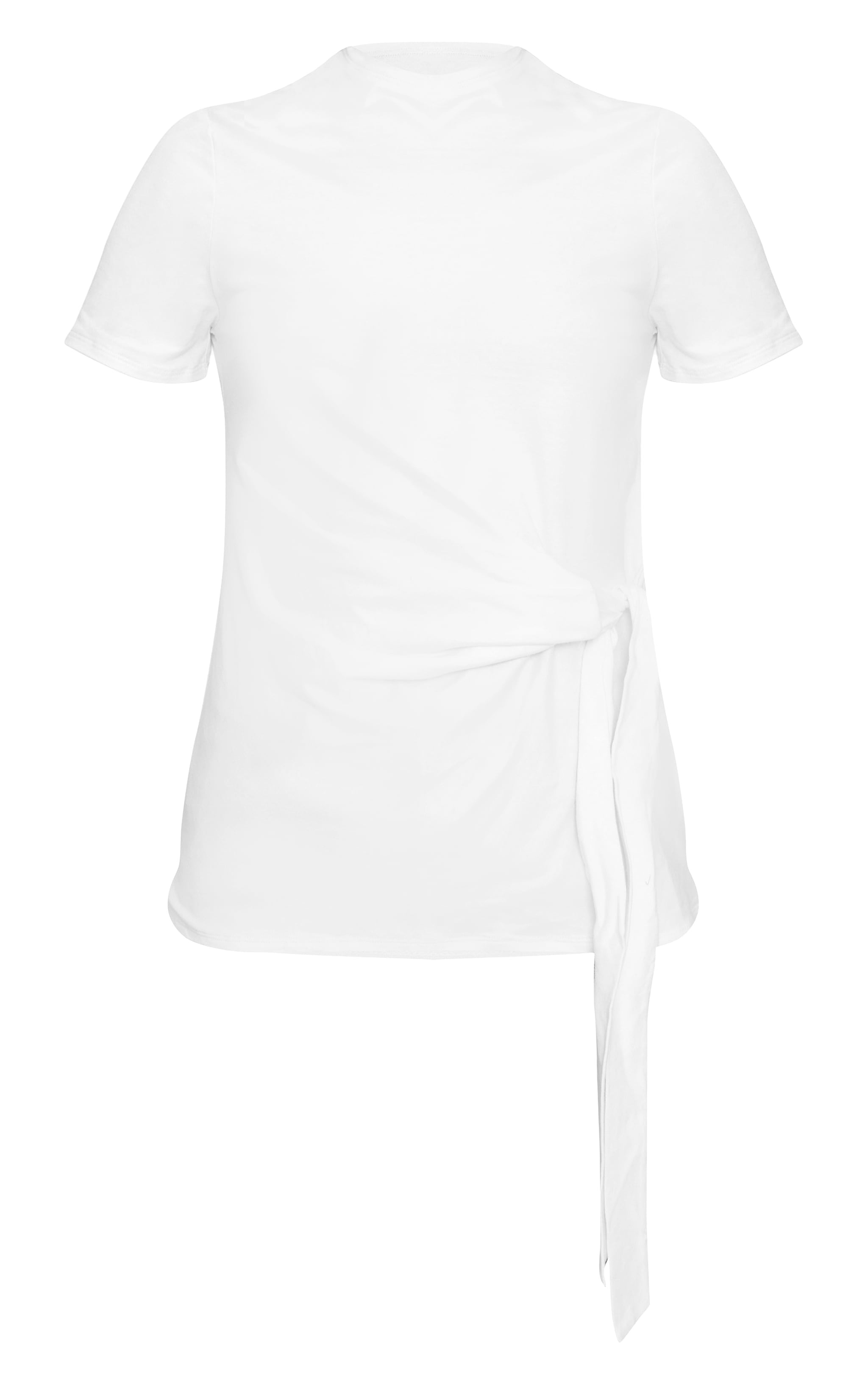 Tall White Cotton Tie Detail Oversized T Shirt image 5