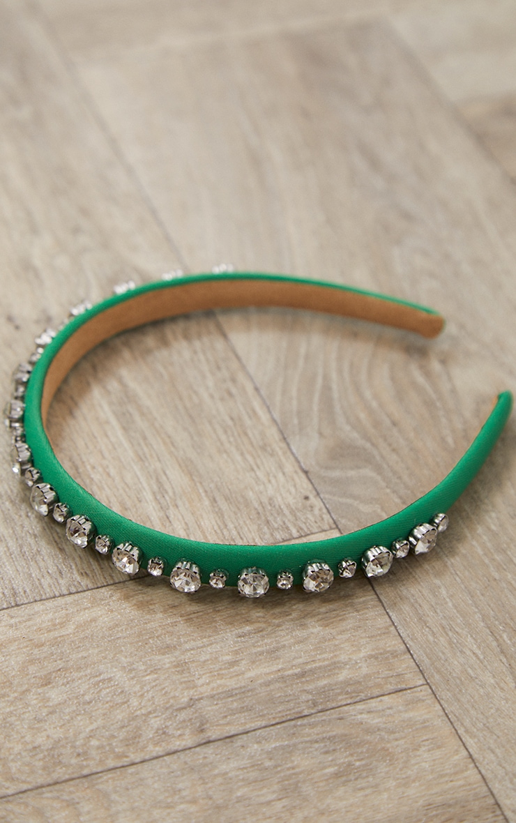 Green Diamante Stone Headband PrettyLittleThing