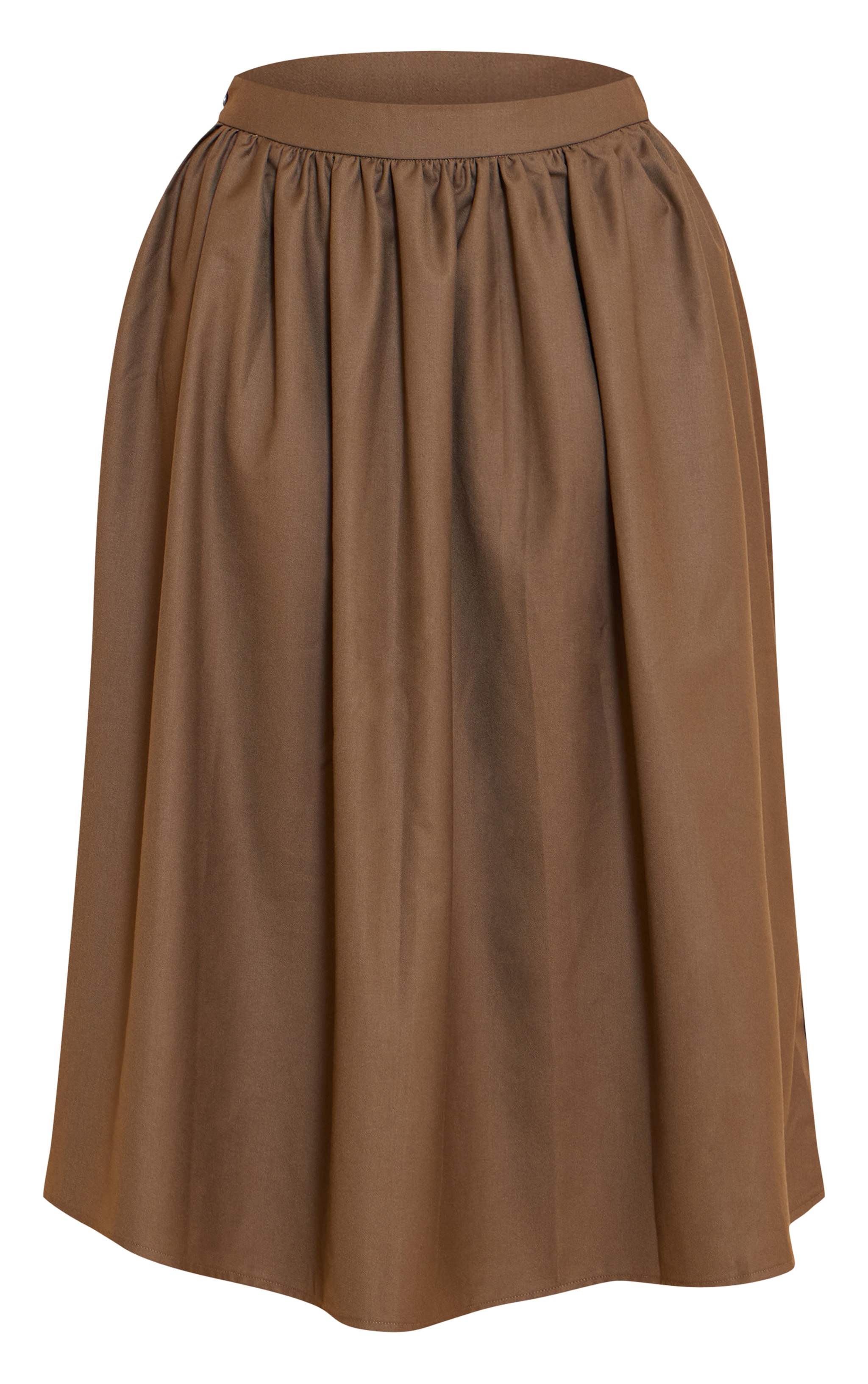 Shape Jupe trapèze mi-longue tissée café au lait à taille mi-haute image 5