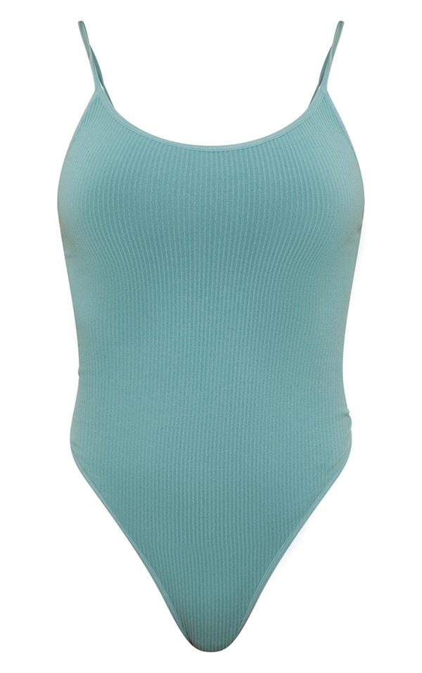 Teal Seamless Rib Lingerie Body | PrettyLittleThing AUS