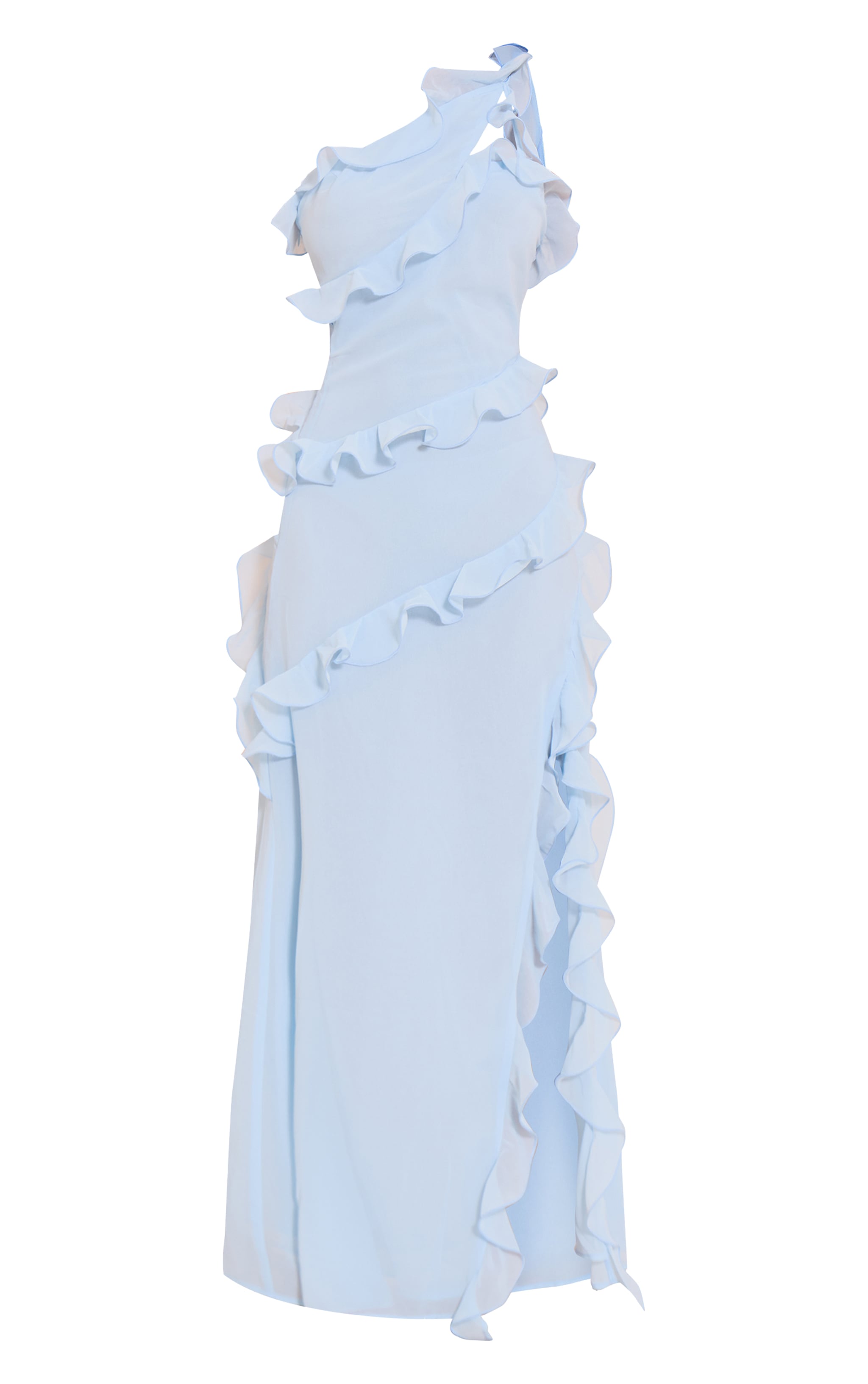 正規品販売！ Petite Baby Blue Chiffon Frill Detail Maxi Dress | Petite その他