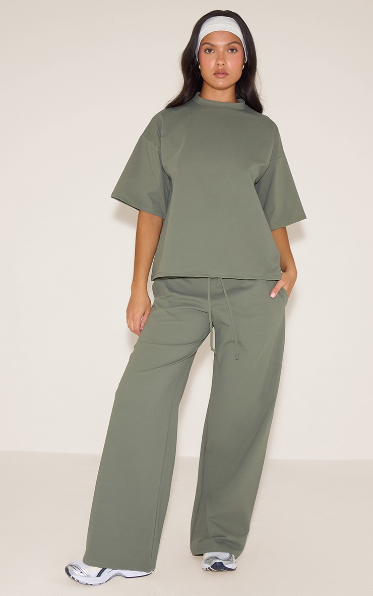 Khaki Interlock Crew Neck T-shirt image 3