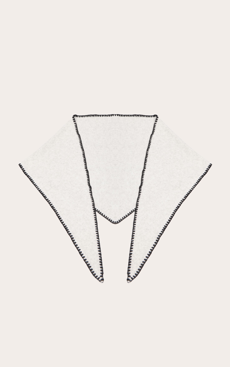 Grey Knit Contrast Tassel Shawl image 2