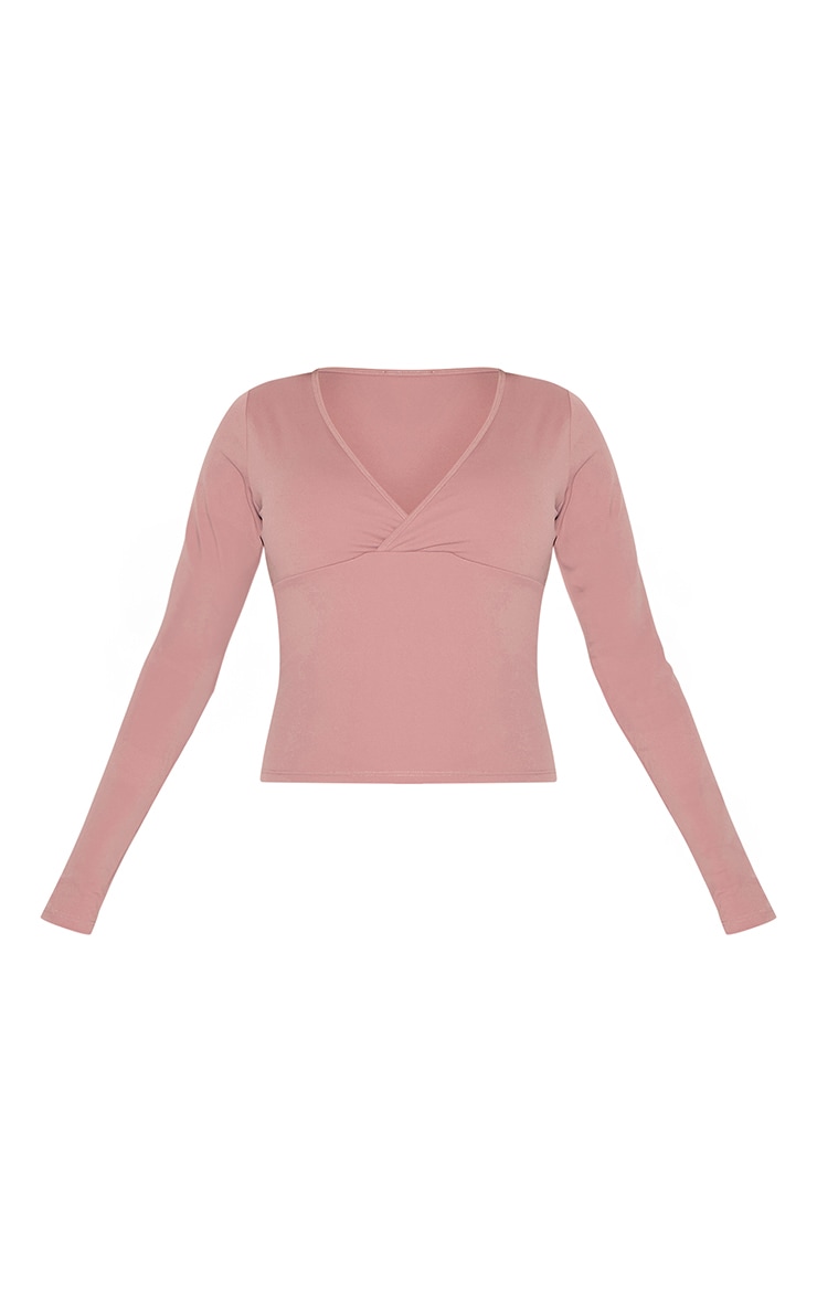 Mauve Sculpt Crossover Long Sleeve Top image 5