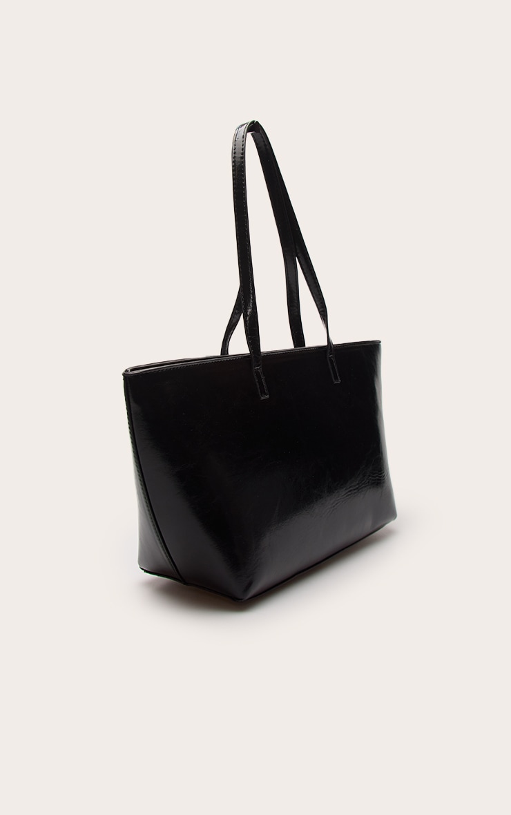 Sac à main oversize PU noir image 3