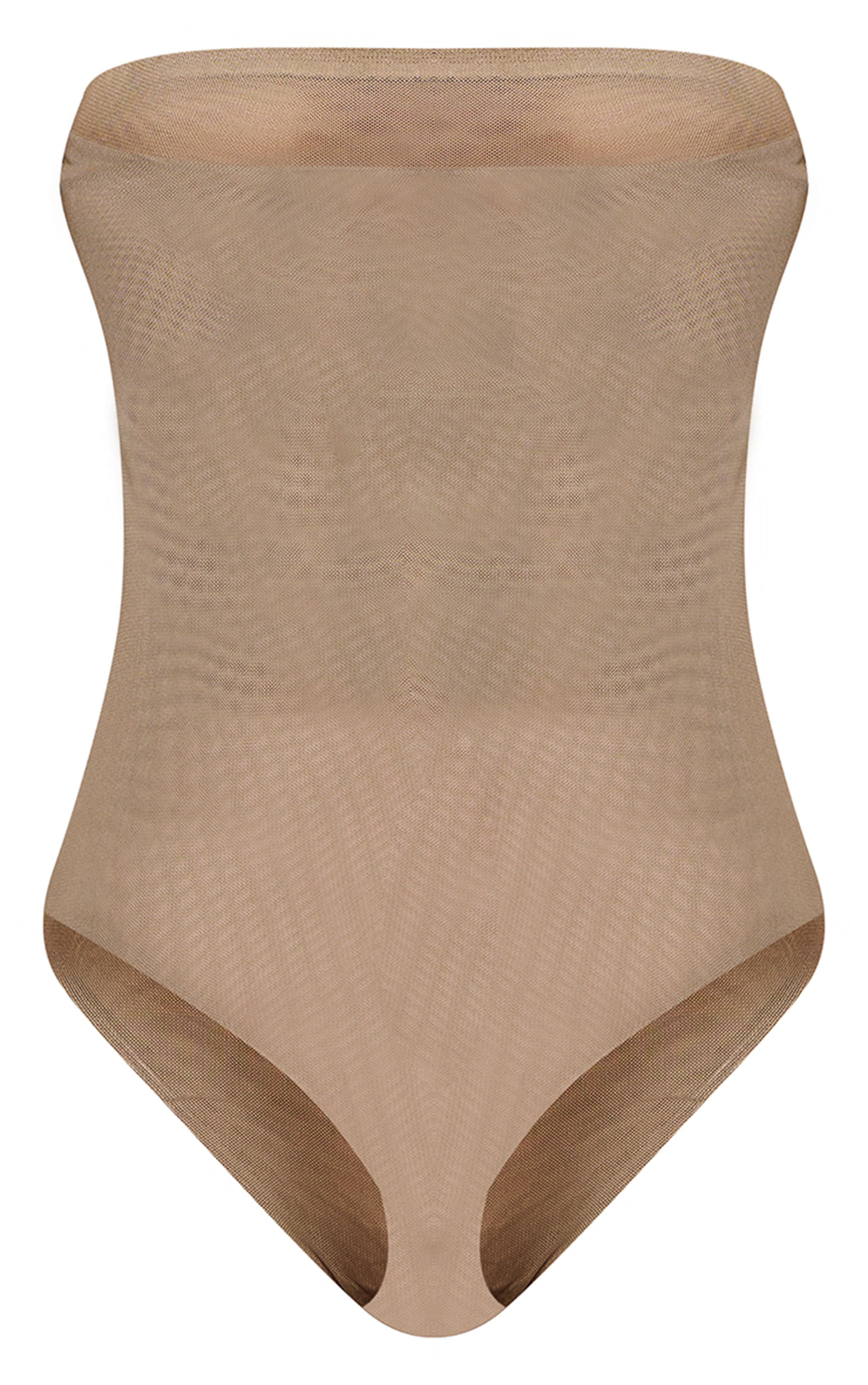 Golden Olive Double Layered Mesh Bandeau Bodysuit image 6