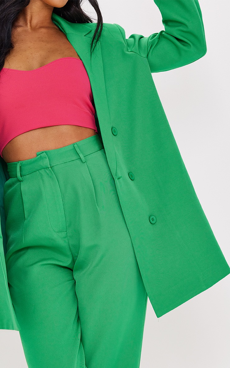 Tall Green Shoulder Pad Double Breasted Blazer PrettyLittleThing AUS