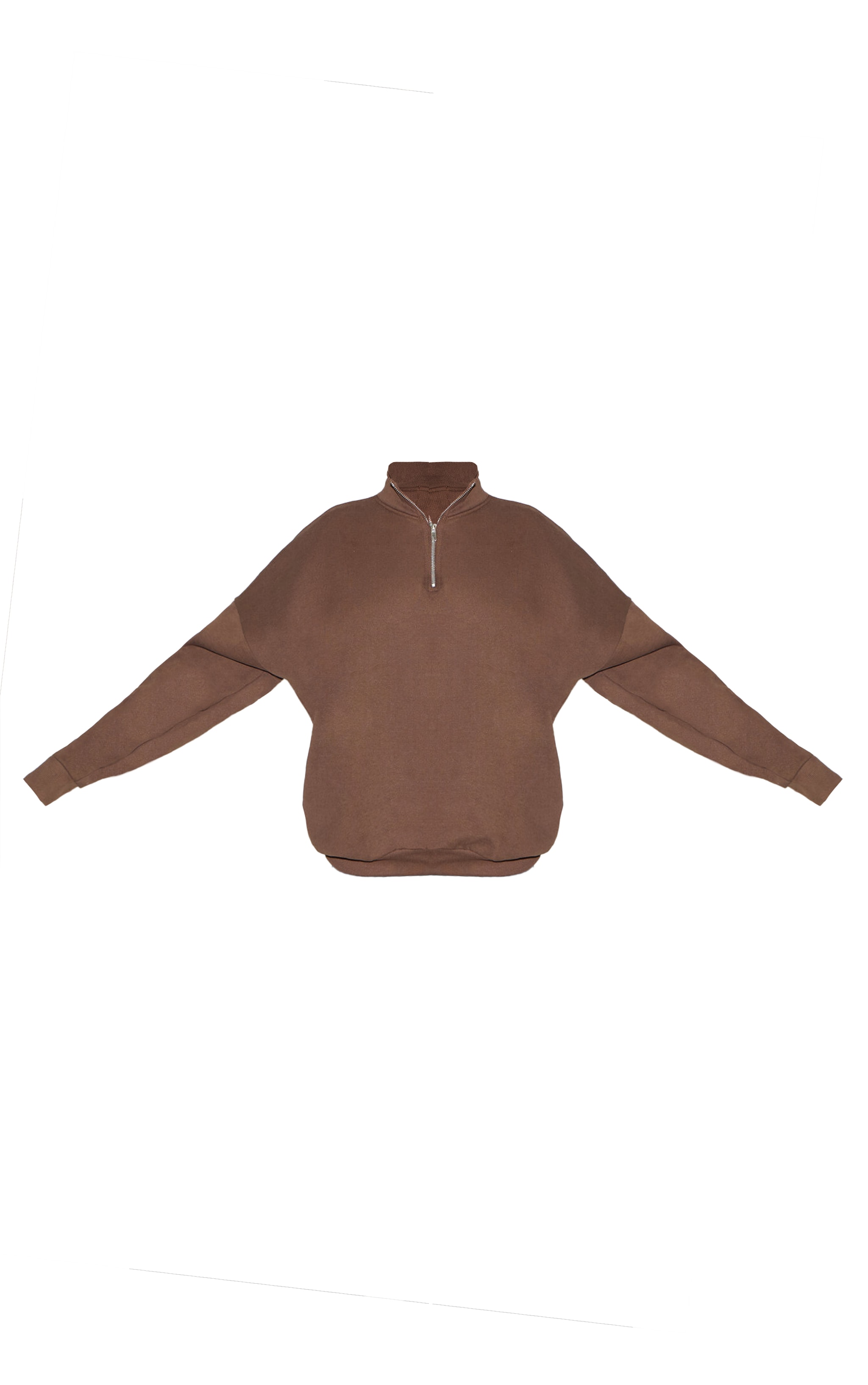 Espresso Premium High Neck Quarter Zip Oversized Sweatshirt image 5