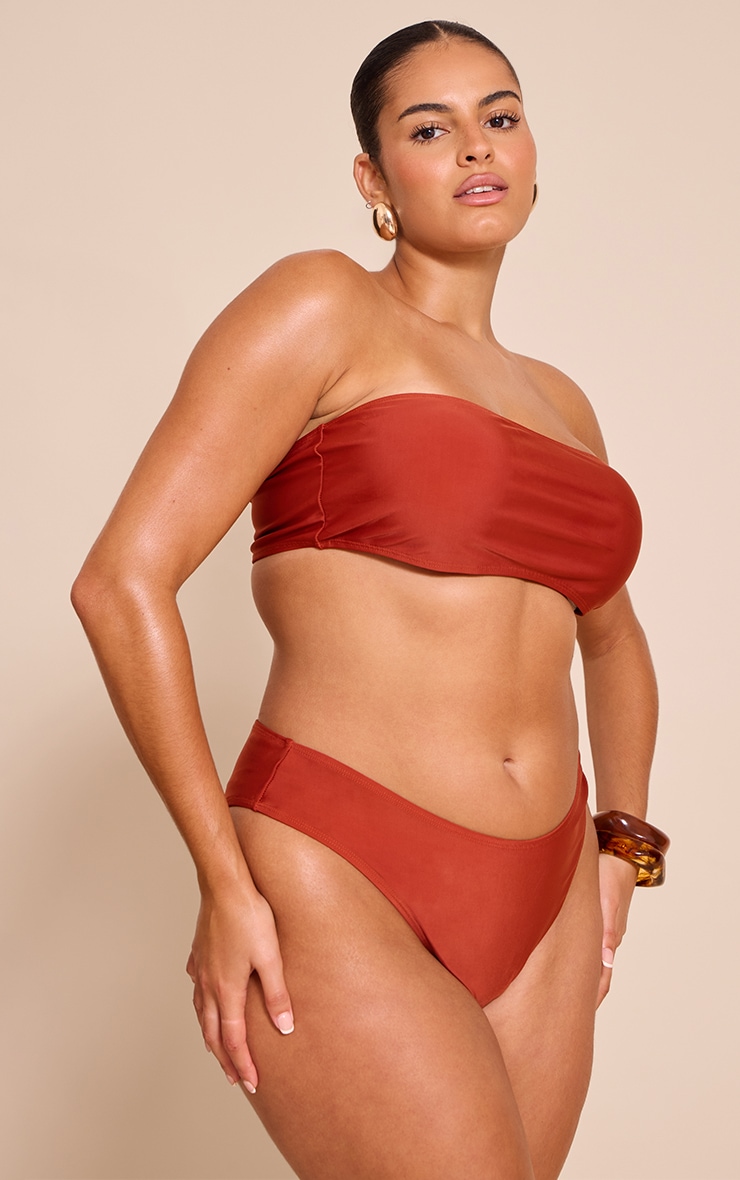 Plus Chocolate Bandeau Mix & Match Bikini Top image 3