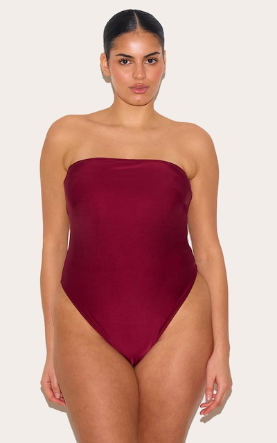 Plus Maillot de bain rouge baie sans bretelles