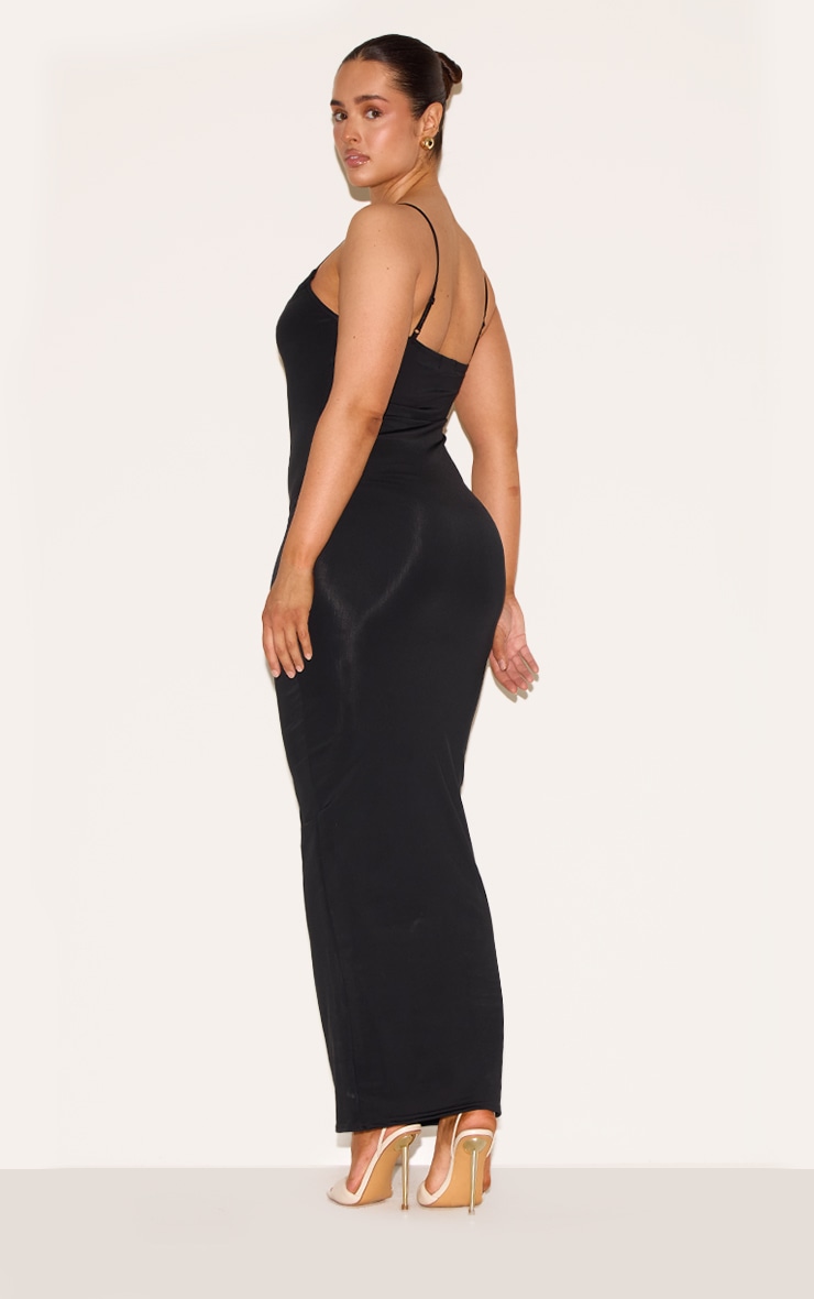 Shape Black Lace Detail Matte Sculpt Maxi Dress | Shape
