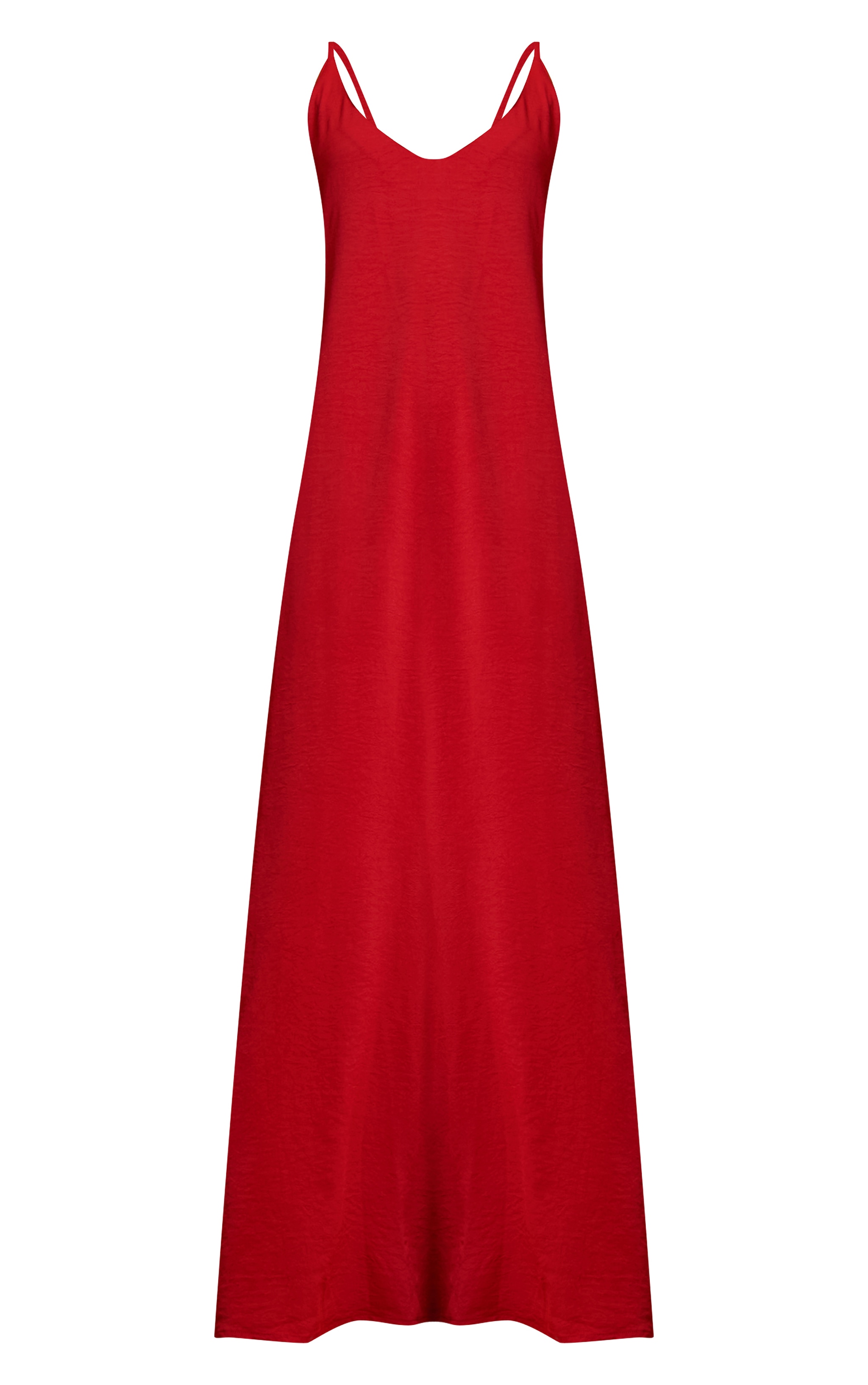 Deep Red Floaty Woven Low Back Maxi Dress image 5