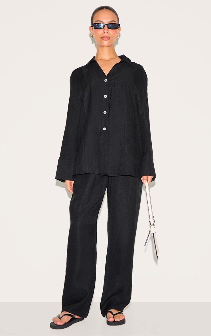 Petite Pantalon large tissé noir image 2