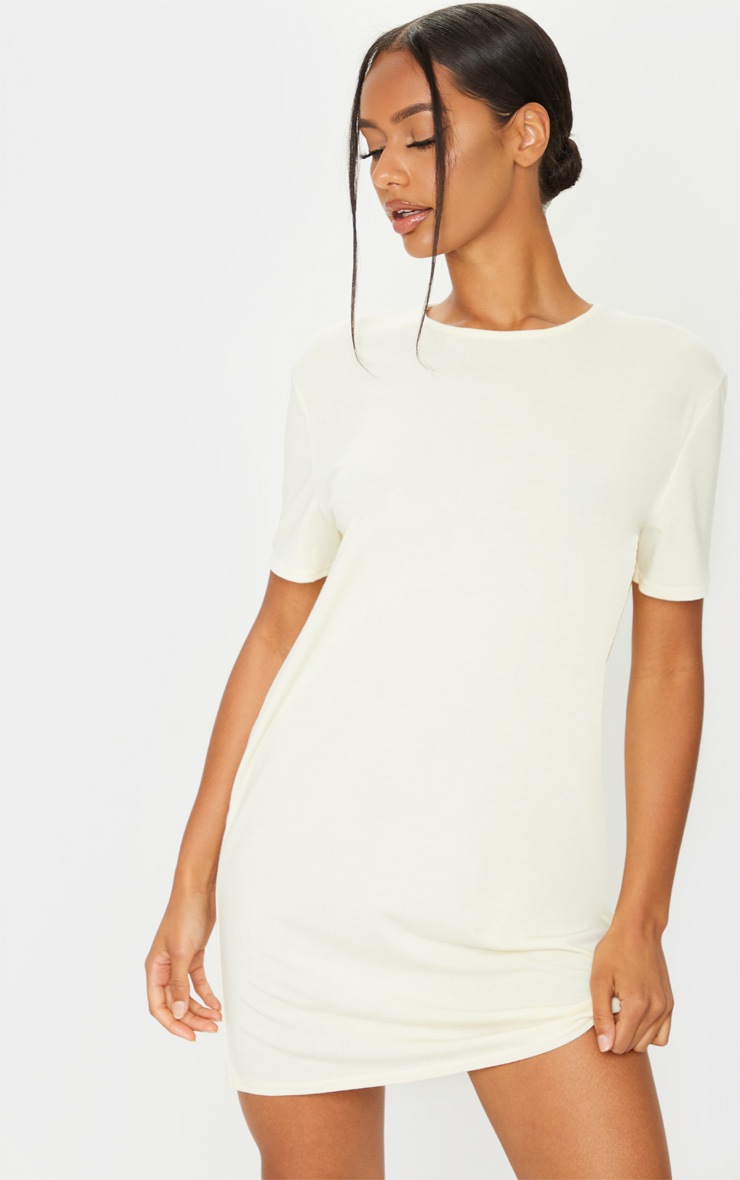 RECYCLED Vanilla Crew Neck T Shirt Dress
