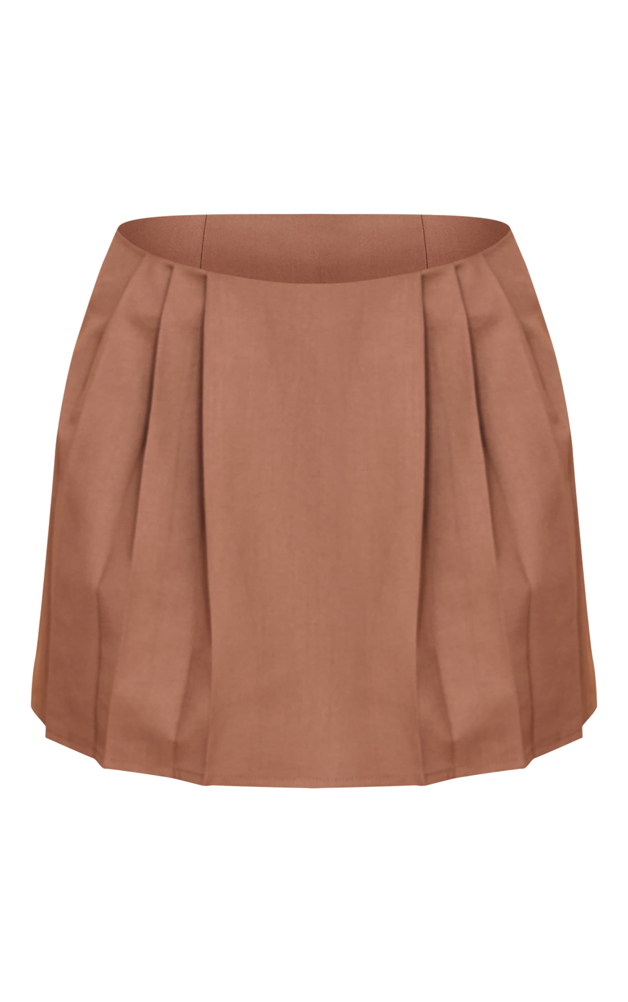 Mocha Woven Pleated Mini Skirt image 6