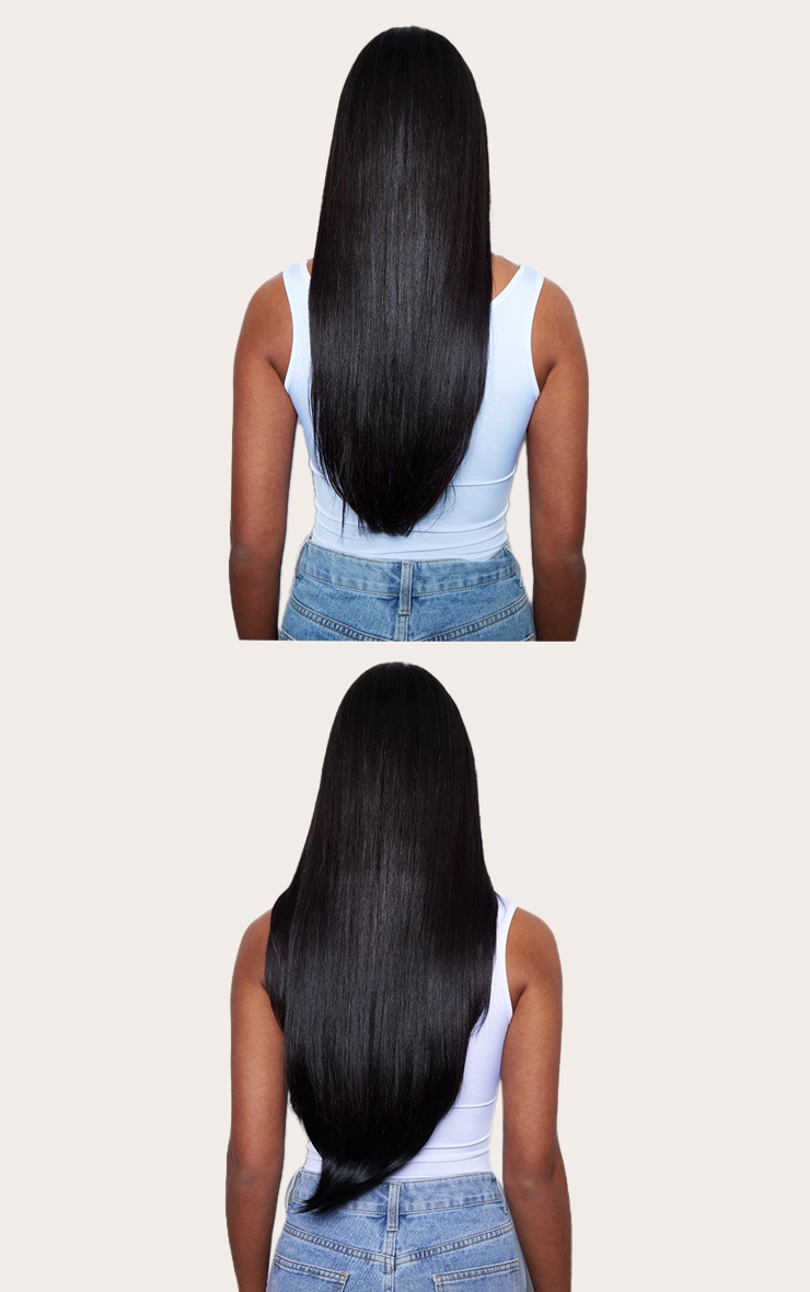 Lullabellz Thick 24` 1 Piece Straight Clip In Hair Extensions Raven image 4