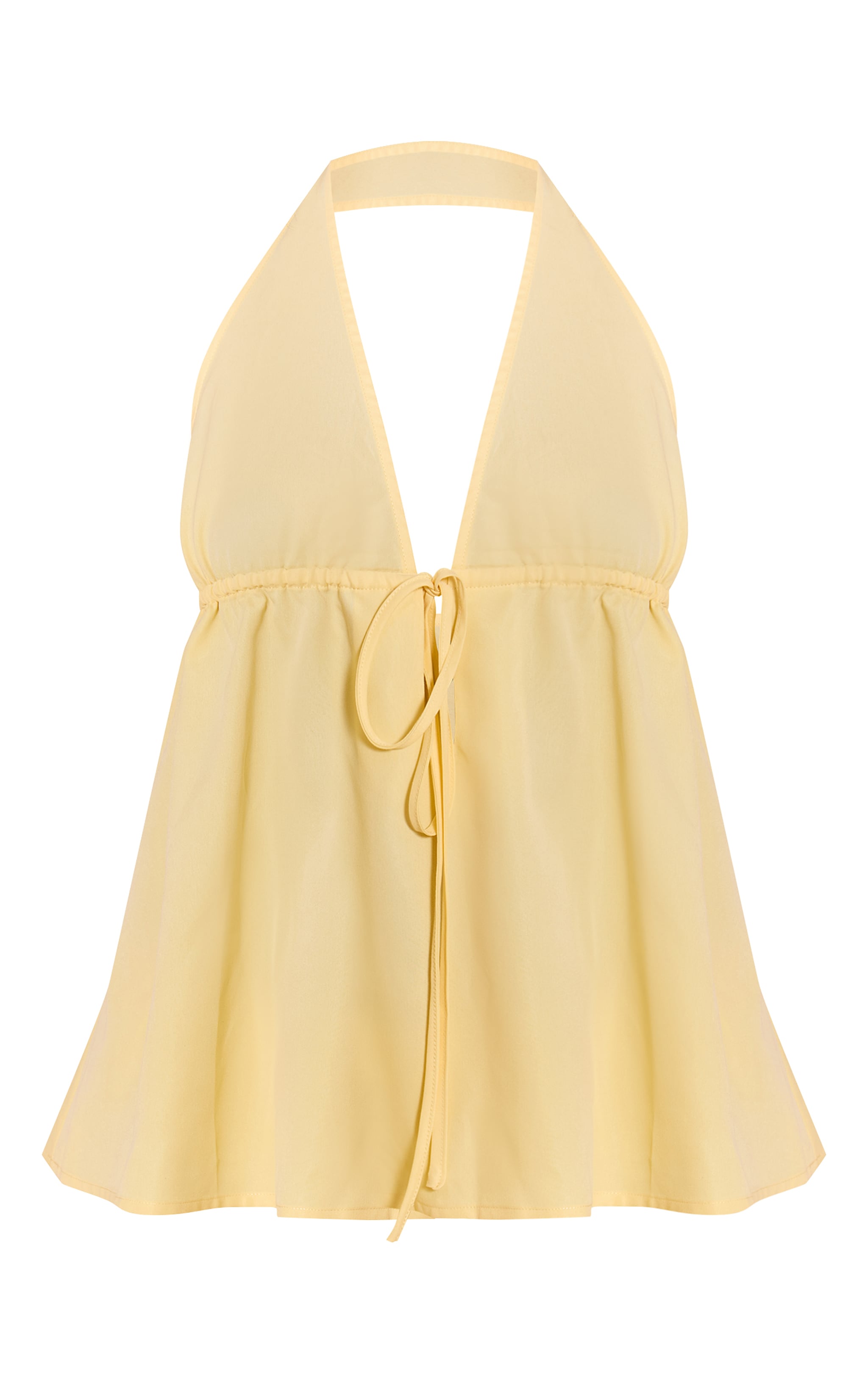 Lemon Woven Tie Back Halter Top image 5