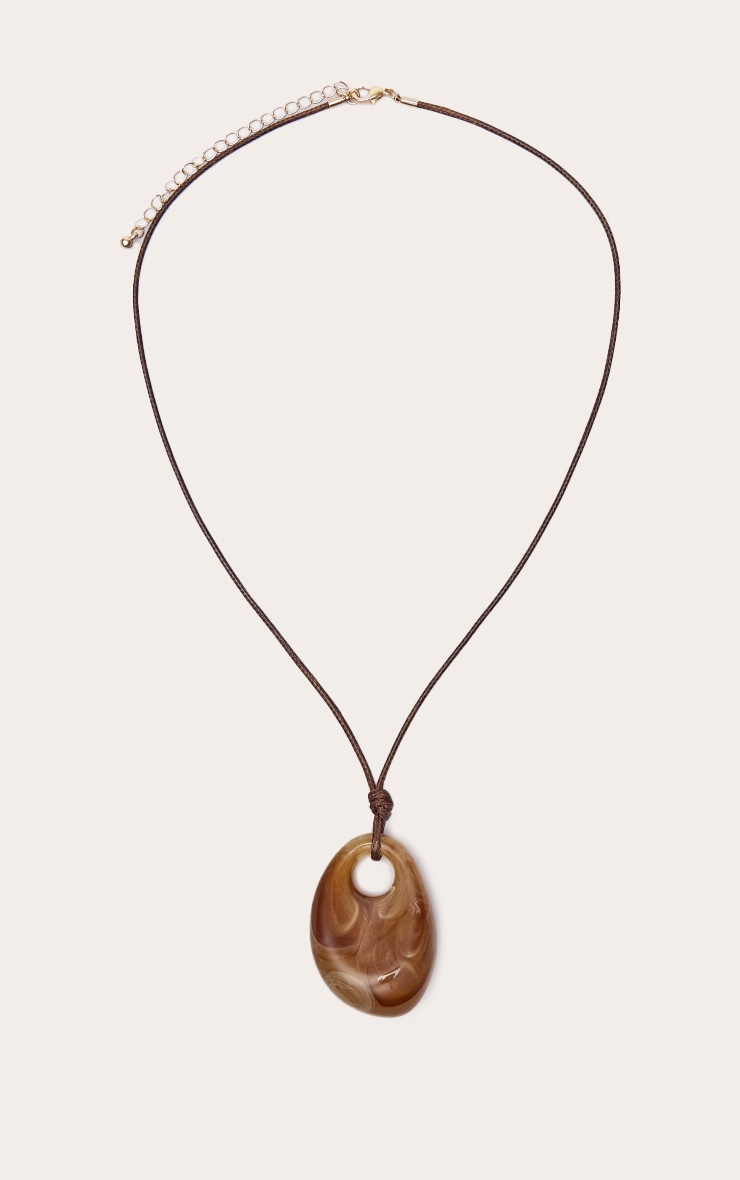Smokey Brown Resin Pendant Necklace image 2