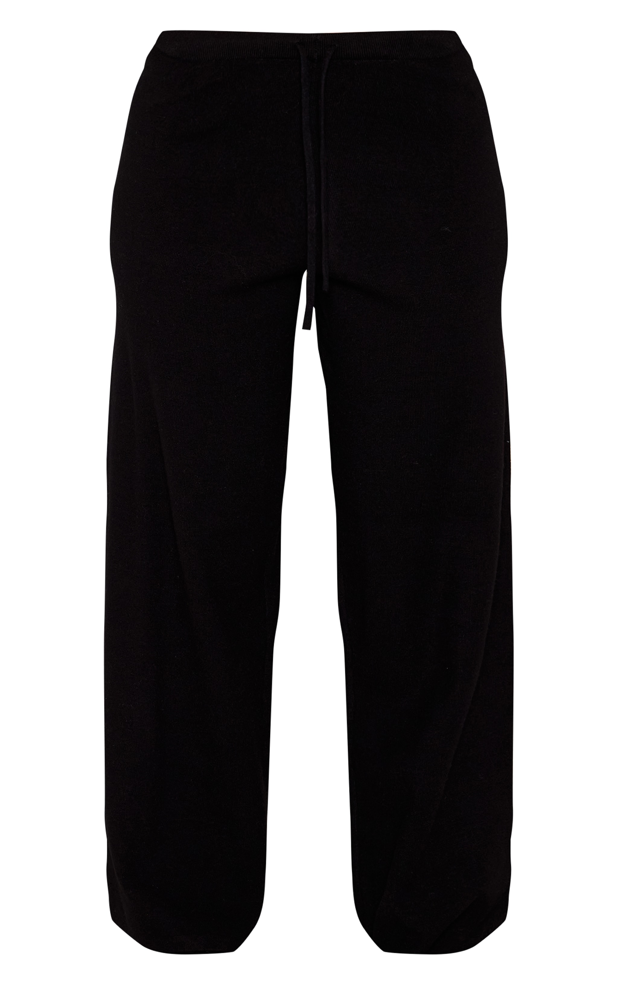 Petite Black Knitted Drawstring Trousers  image 5