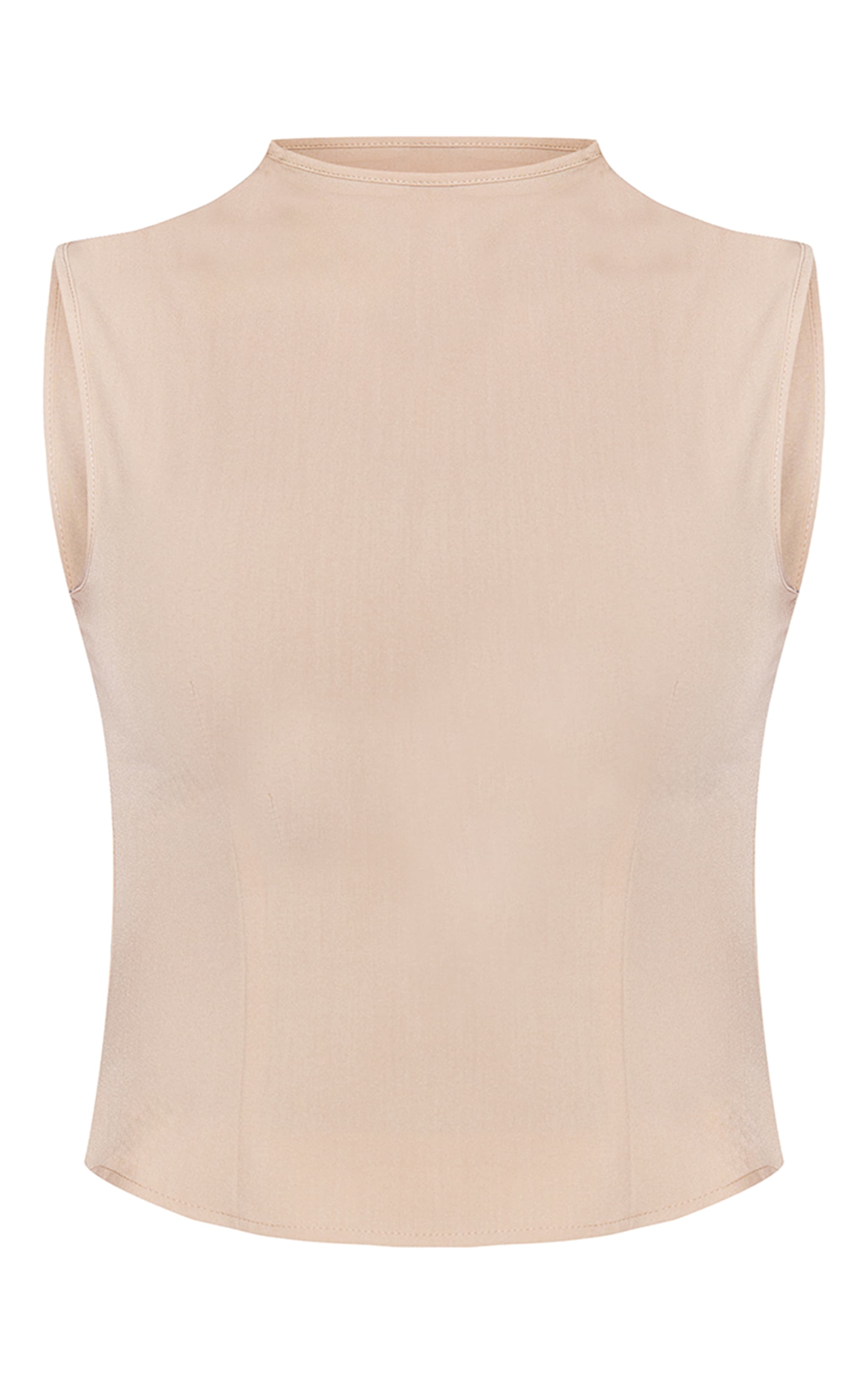 Stone Woven Tailored Zip Up Longline Top image 5