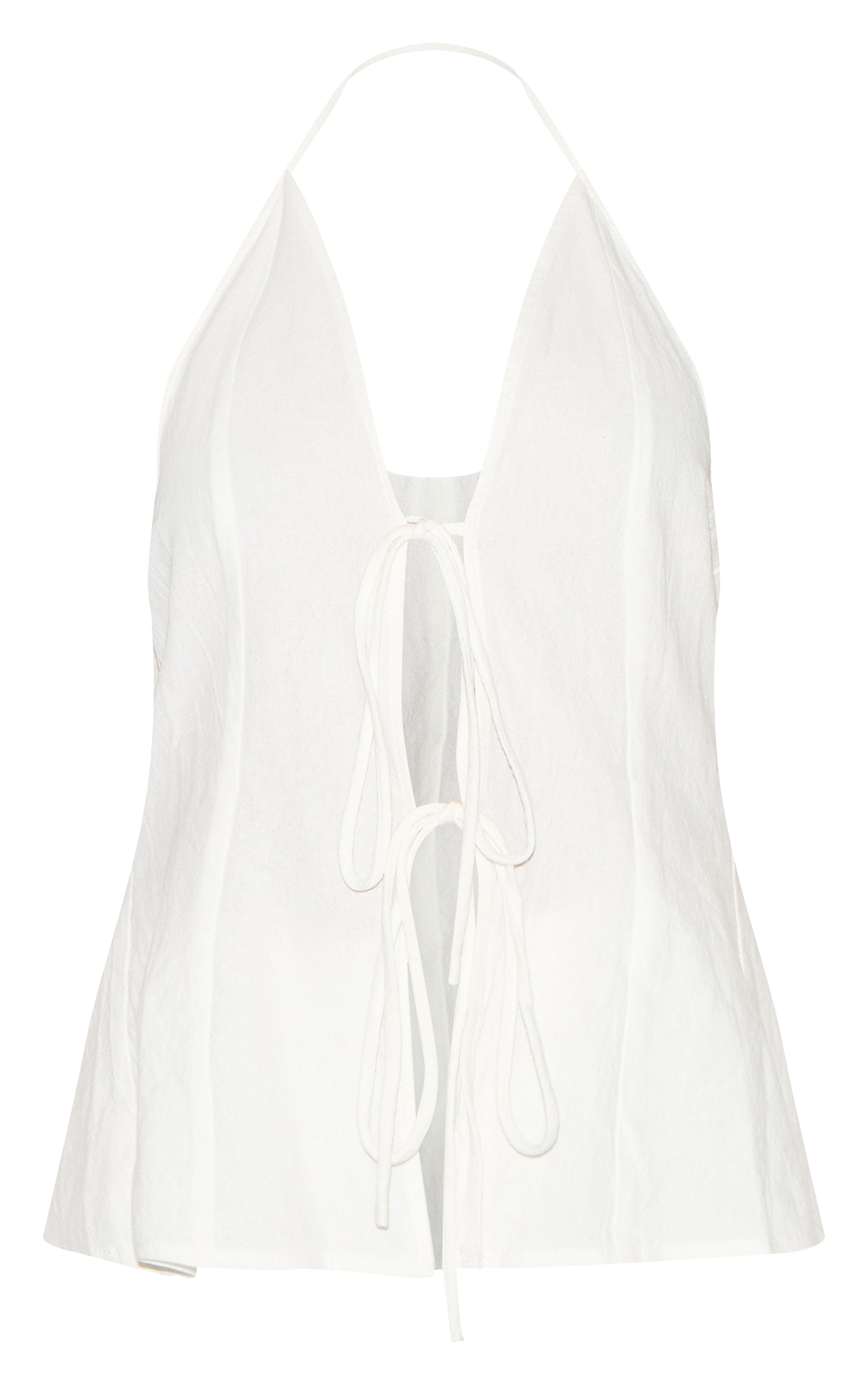 Petite Top tissé blanc noué devant à dos nu image 5