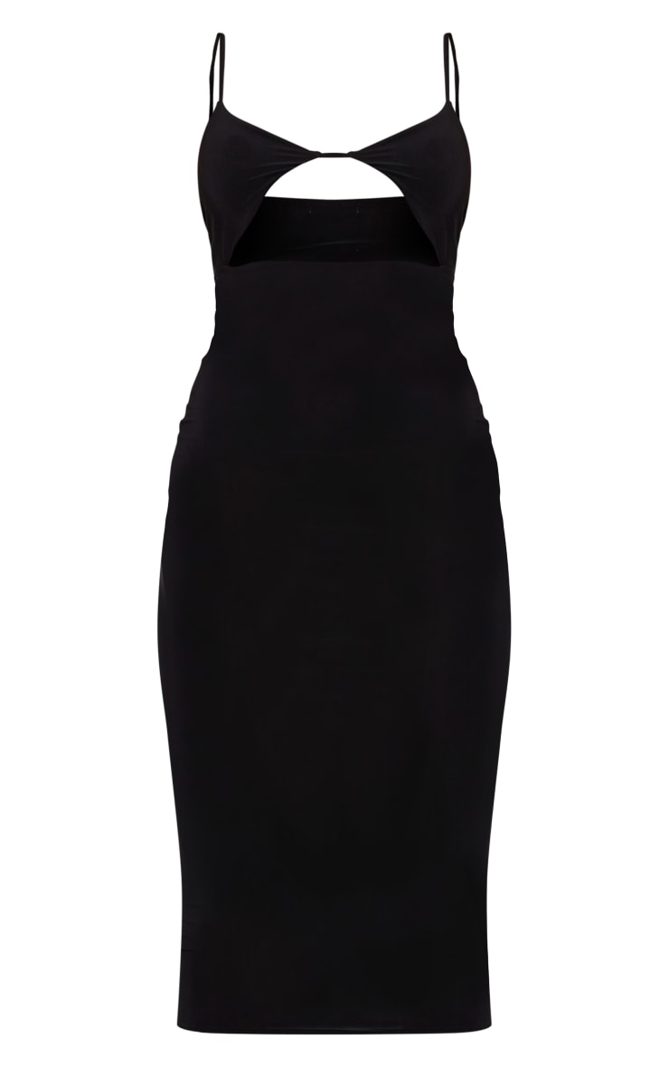 Black Slinky Bust Cut Out Strappy Midaxi Dress PrettyLittleThing