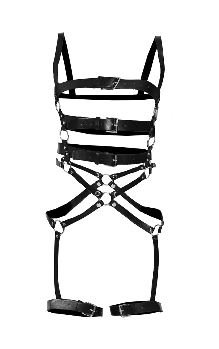 Black Stirrup Leg Body Harness