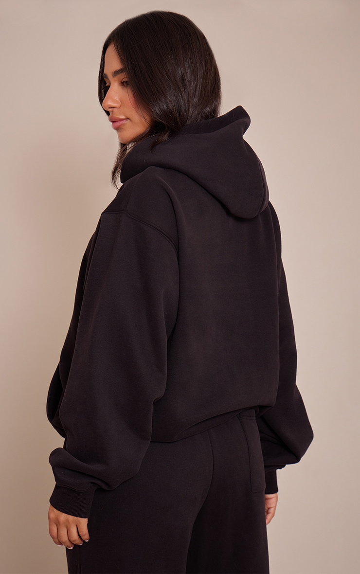 Petite Black Oversized Pull Over Hoodie image 2