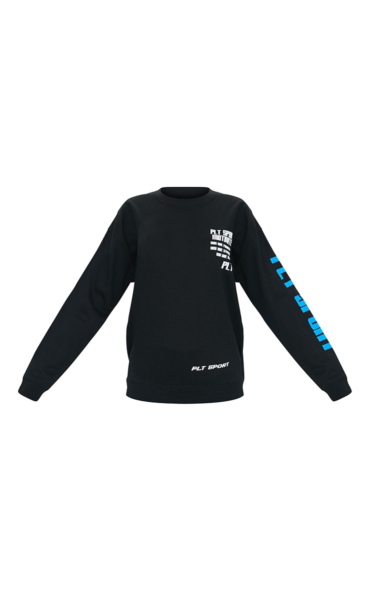 Black Sports Oversized Sweatshirt image 5