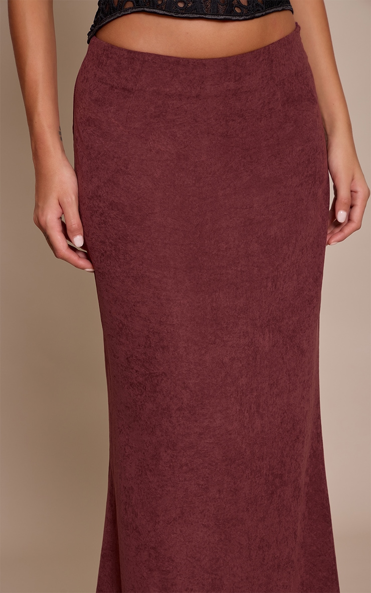 Deep Burgundy Peachskin Fishtale Maxi Skirt image 4