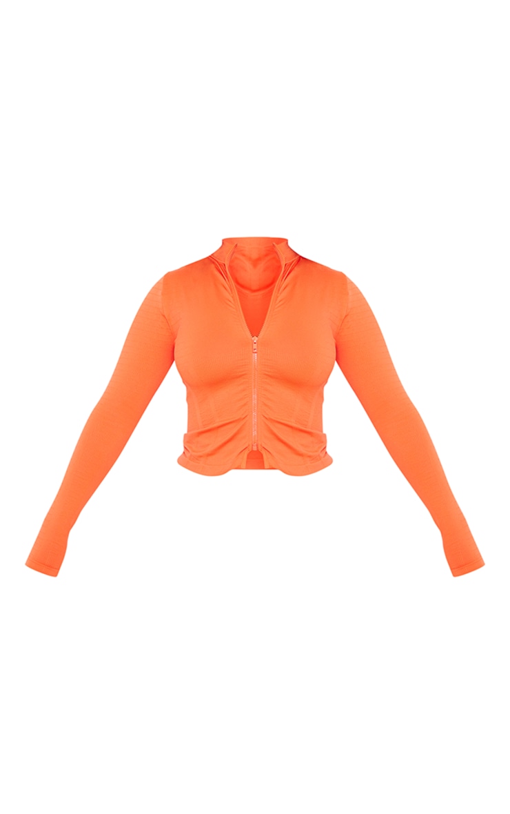 PRETTYLITTLETHING Shape Top de sport rouge à zip doublé et logo image 5